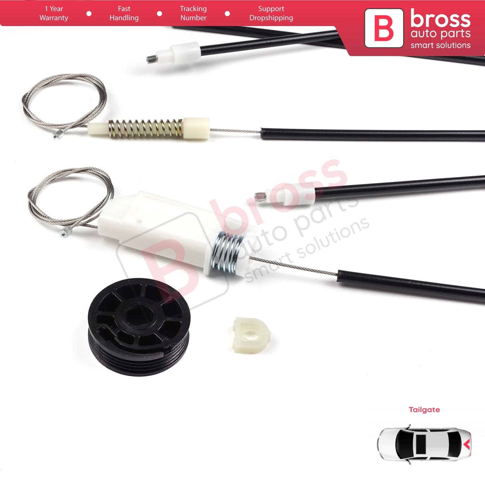 Bross Tự Động Phần BWR475 Cửa Sổ Bộ Điều Chỉnh Sửa Chữa Bộ Ốp Lưng Hành Lý Cửa Cho Rằn Ri Freelander 1997-2006 3/5 Cửa