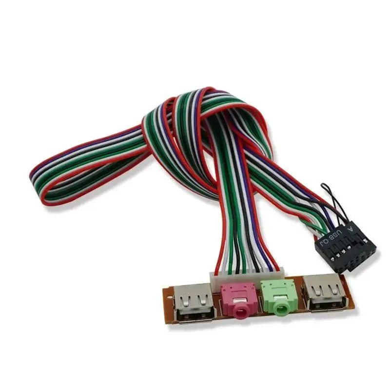 A42Z-PC Computer USB Port Audio Headset Microphone Cable Support Front Panel