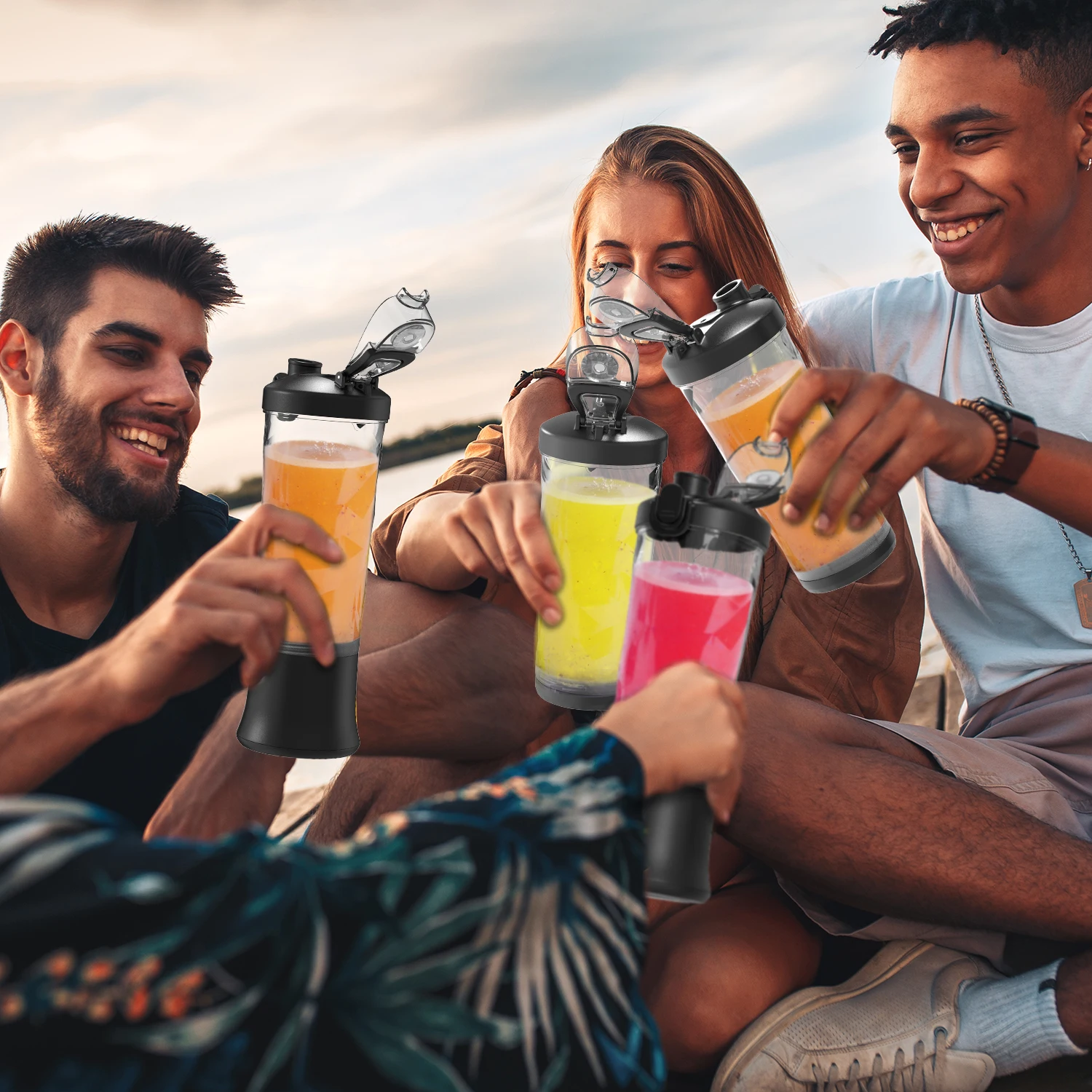 เครื่องปั่นน้ำผลไม้แบบพกพา600ml เครื่องผสมผลไม้เครื่องปั่นน้ำผลไม้ไฟฟ้า4000mAh USB ชาร์จได้เครื่องปั่นน้ำผลไม้ส่วนตัว