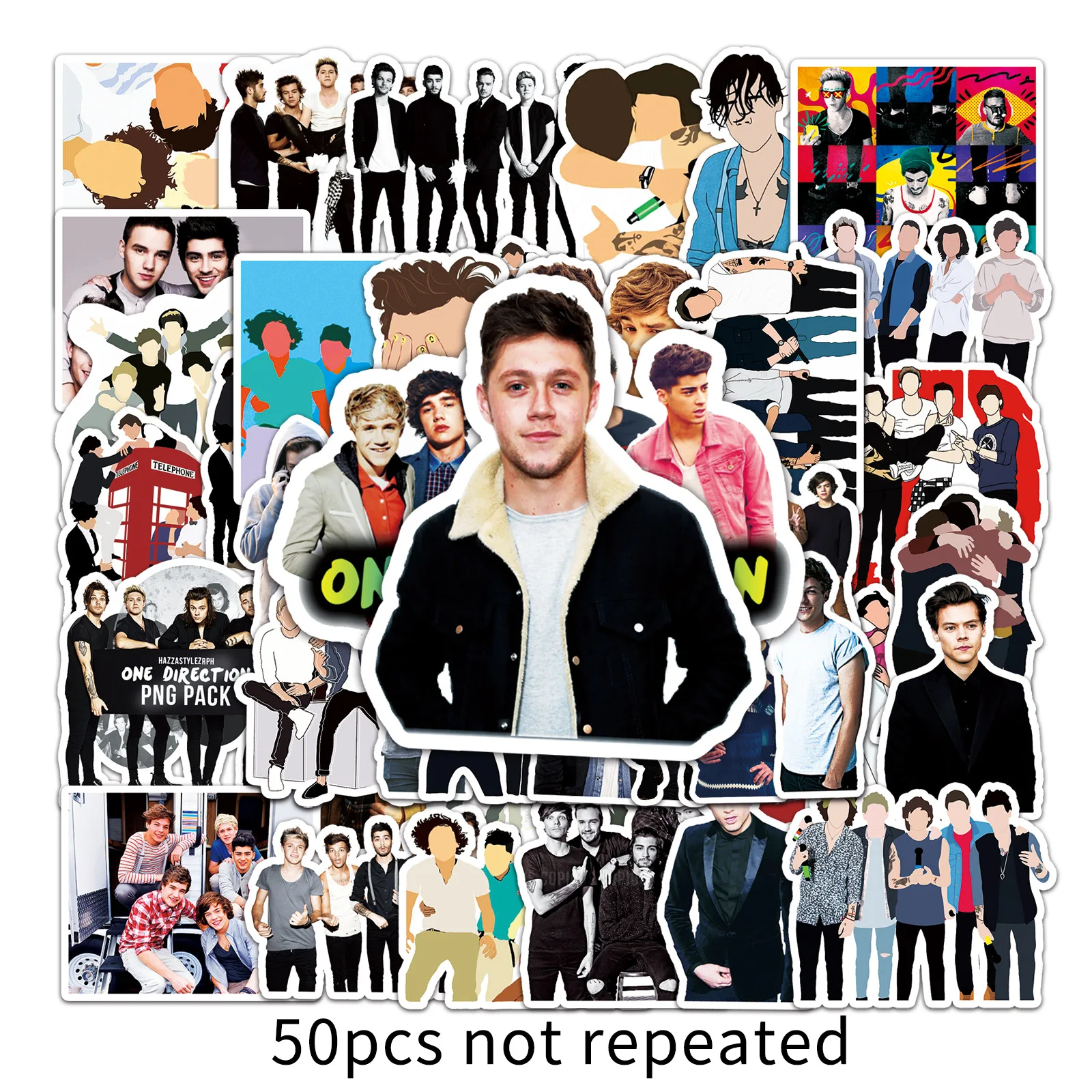 50PCS One Direction Stickers Rock Graffiti Stickers DIY Diary Phone Case Handmade Scrapbook Aesthetic Stickers