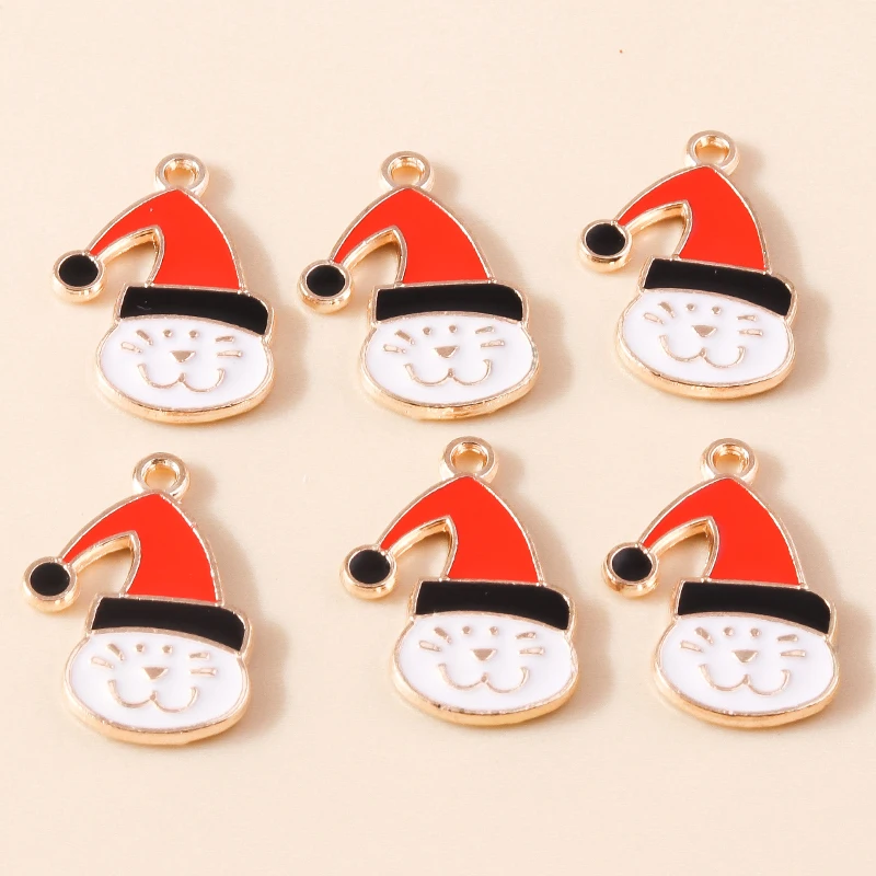 20 Stück Mix süße Emaille Weihnachten Schneemann Baum Hirsch Weihnachtsmann Charms Anhänger für Schmuckherstellung Halsketten Ohrringe DIY Geschenke – Detail 28