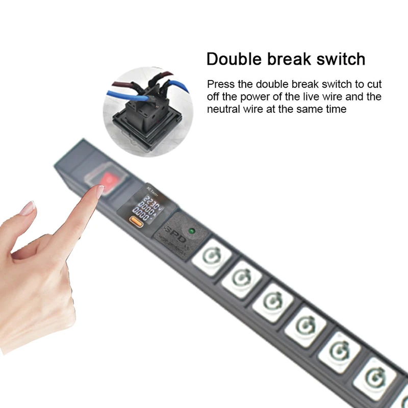 Aviation socket Stage light link PDU power strip NAC3MPA NAC3MPB C with ammeter and surge protection  No extension cable