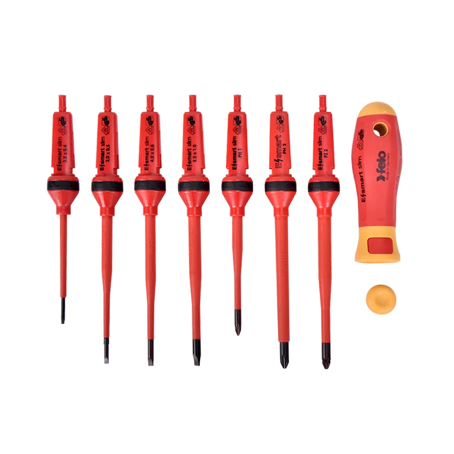 Felo 12 قطعة طقم مفك براغي معزول 1000 فولت مفك كهربائي قابل للتبديل مع حقيبة بحزام رقم 066381204 #5