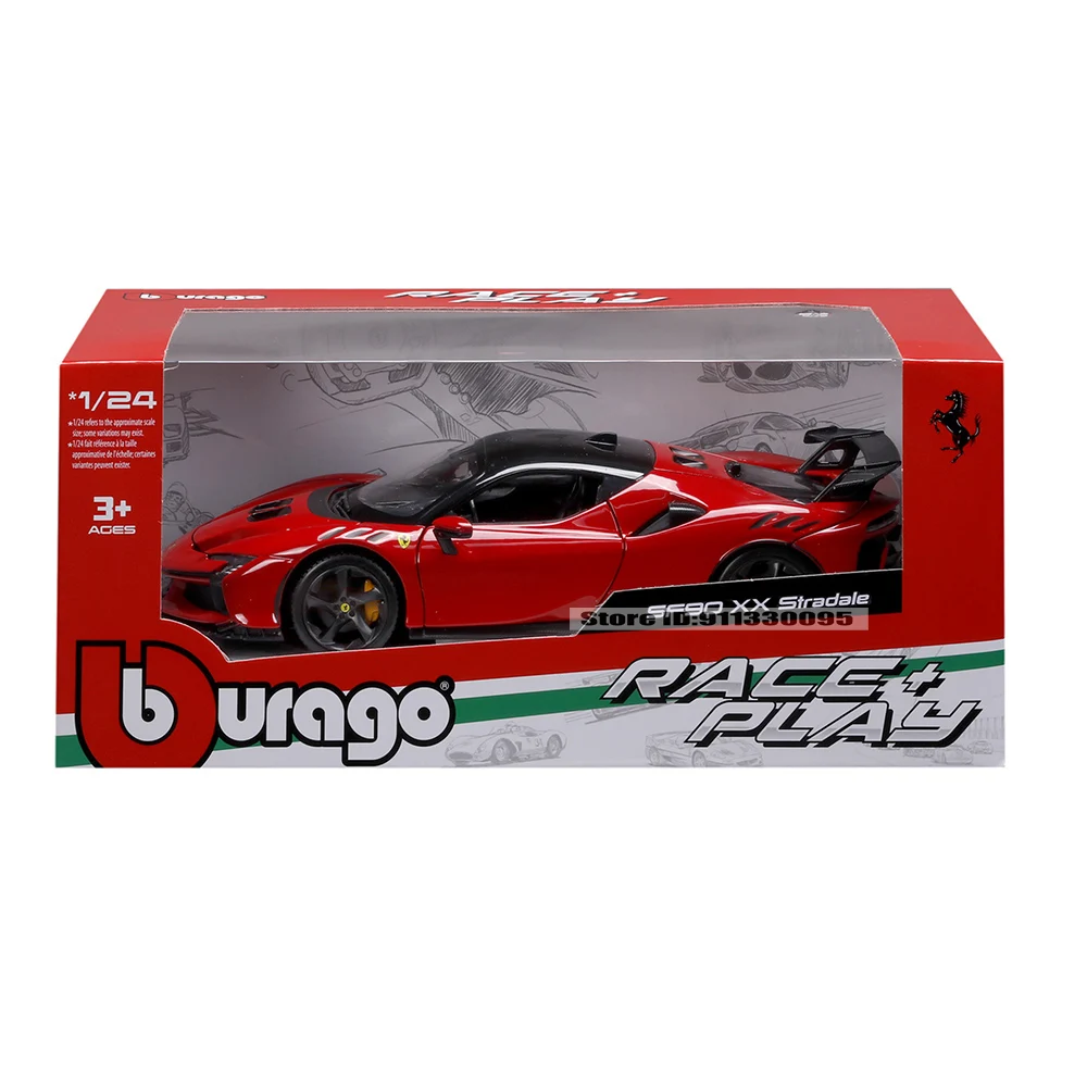 Bburago 1:24 Ferrari SF90 XX STRADALE alliage véhicule de luxe moulé sous pression voitures modèle jouet Collection cadeau cadeau d'anniversaire pour garçon