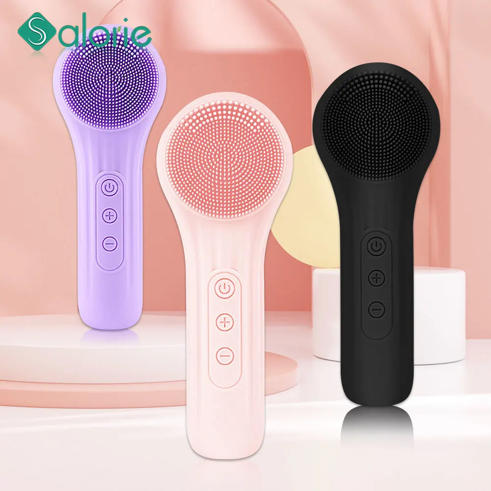 Rechargeable Sonic Facial Cleansing Brush Face Cleaner Electric Face Brush Face Massager Skin Scrubber Machine Vibrator Beauty