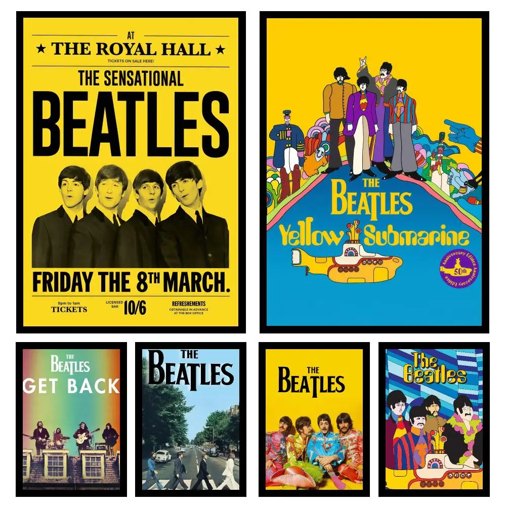 Popular Rock Band The B-B-Beatles-S Poster Wall Art Print Decorative Mural Home Decor Gift Unframed