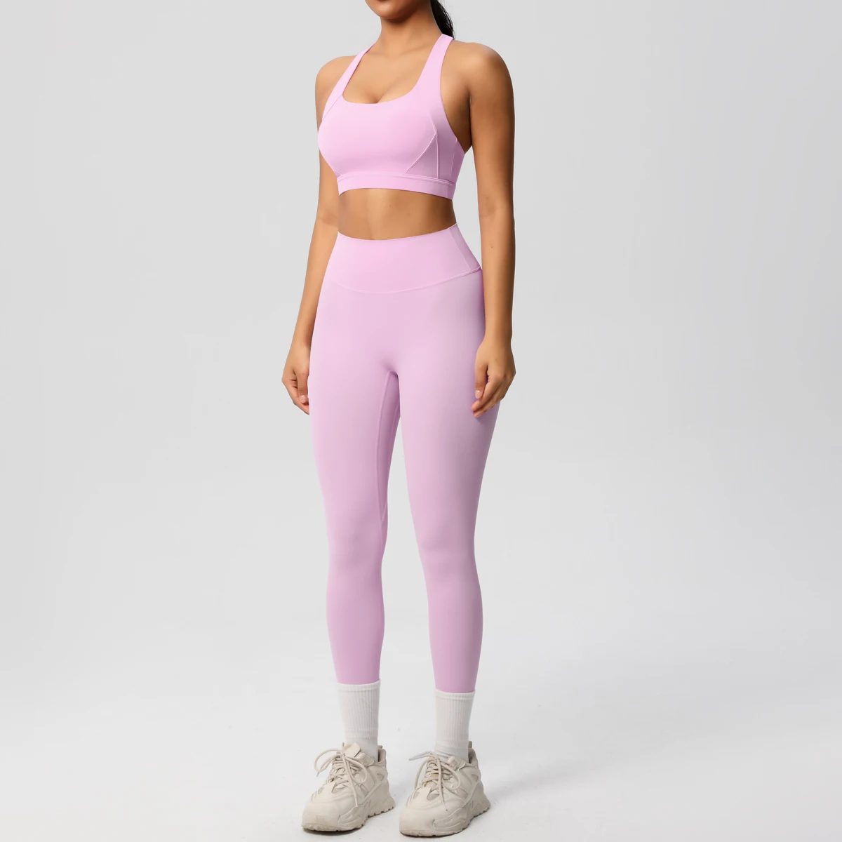 2 pezzi Abbigliamento sportivo Set da yoga Palestra Reggiseno sportivo Leggings Abbigliamento Abbigliamento sportivo Tute da yoga per donna Set fitness Tuta