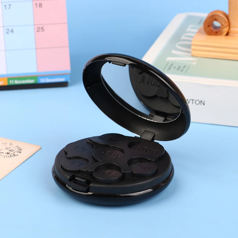 Japan Creative Round Coin Clip Plastic Coin Holder Aluminium Alloy Coin Pouch Coin Collection Wallet Coin Saver