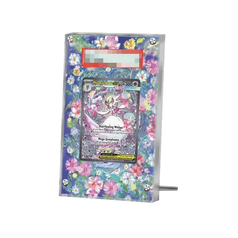 Art Display for Pokemon Cards PTCG Mega Gard Ex Anime Game Collection Expand Gift Self Made Acrylic Protective Case Keychain Toy