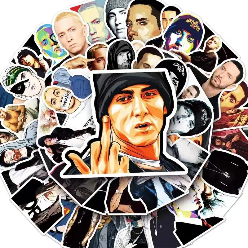 10/30/50PCS Cool Eminem Rapper Hip Hop Graffiti Stickers Skateboard Fridge Guitar Laptop Motorcycle Travel Singer Sticker Toy