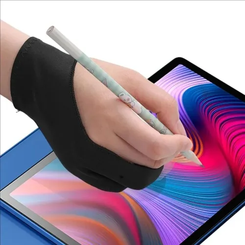 Imagen 2 del producto Guante de dibujo con rechazo de palma, guantes de dos dedos para Apple iPad, tableta capacitiva, pantalla de artista, tableta gráfica de mano derecha/izquierda
