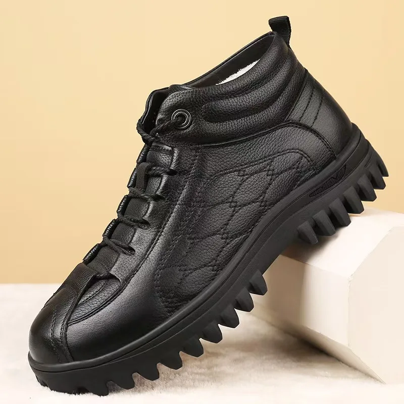 

Men's winter fleece and thickened warm cotton shoes, anti-slip and cold-resistant outdoor comfortable snow boots