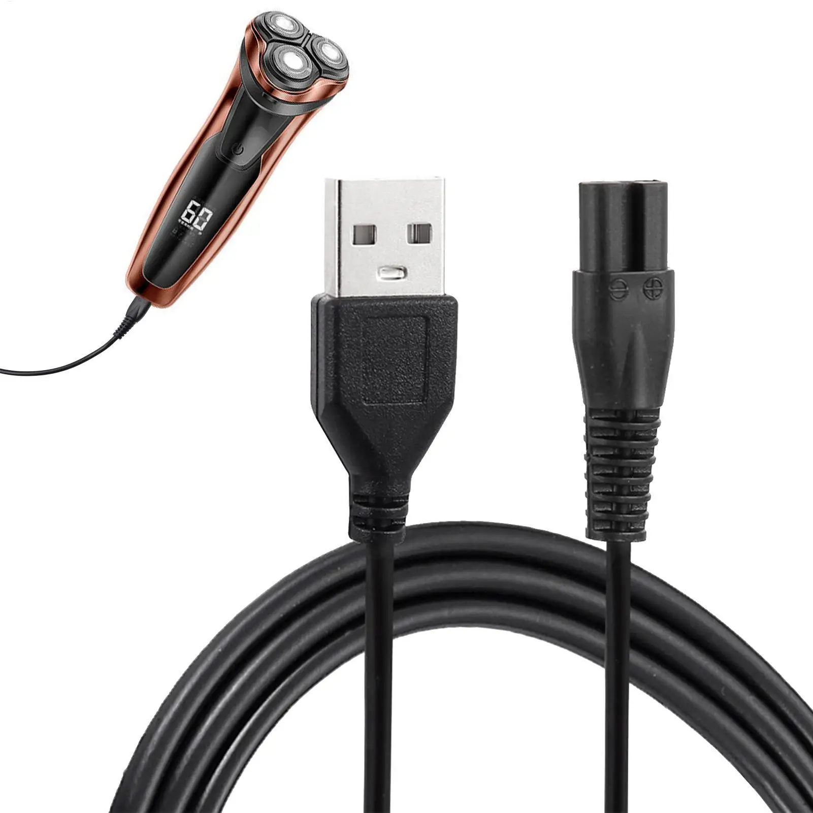 Câble de chargeur pour rasoir électrique, câble de chargement de remplacement, cordon d'alimentation, adaptateur d'alimentation, câble de chargeur compatible