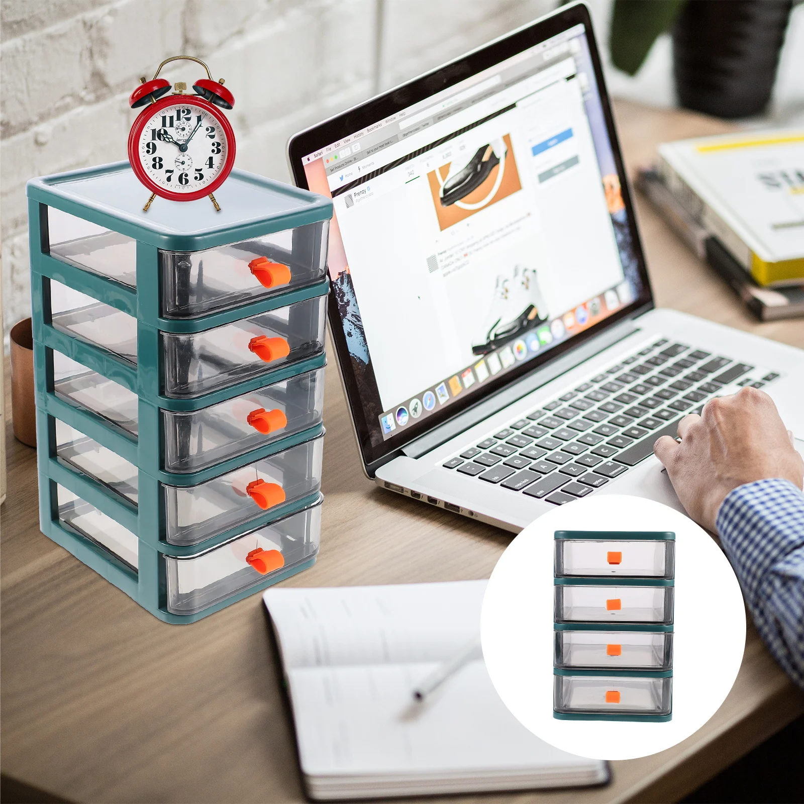 

Drawer Storage Box Small Desktop Organizer Multi Deck Design Office Study Room Decor Jewelry Box TPE Material Lightweight