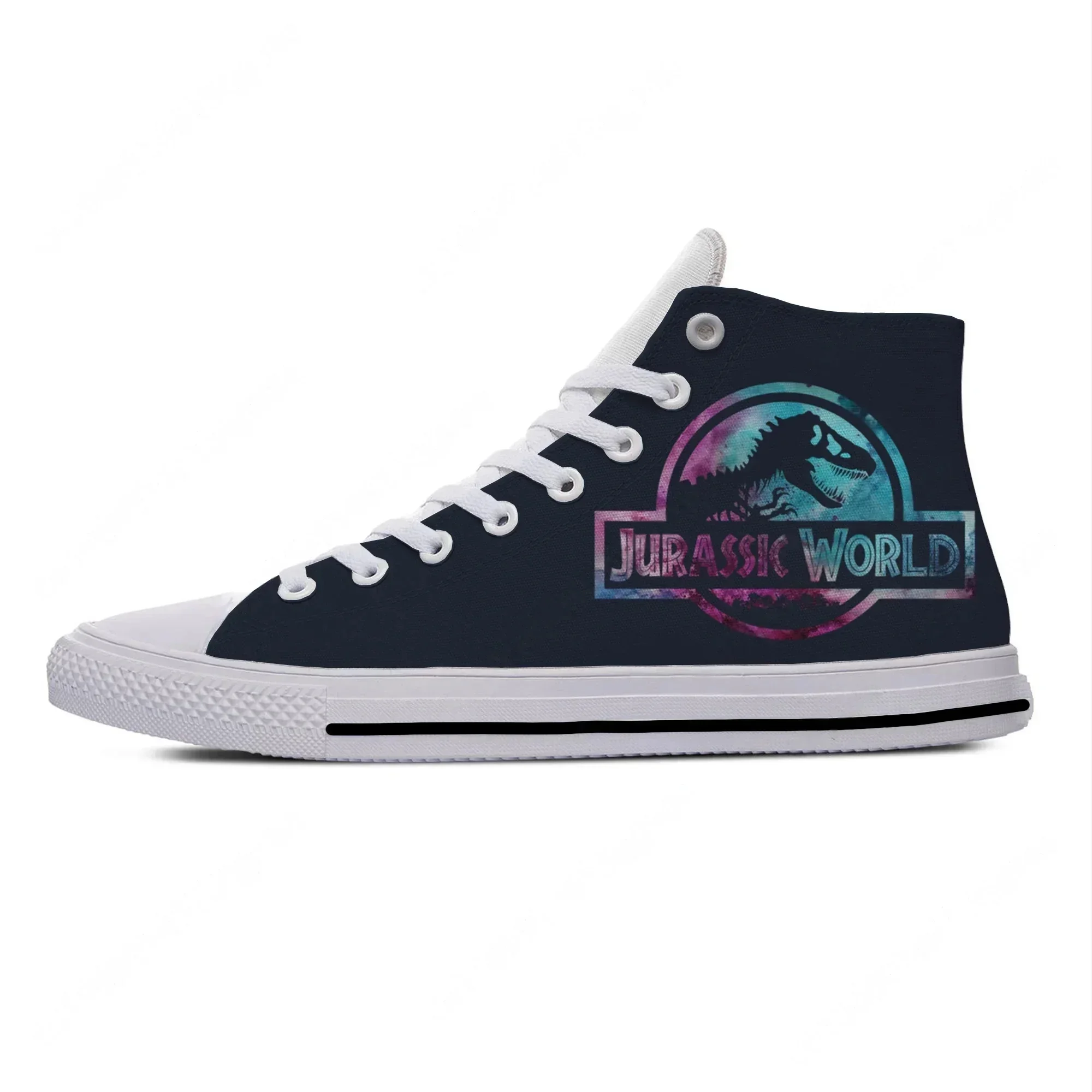Jurassic Park Movie Dinosaur Anime Cartoon High Top Sneakers Mens Womens Teenager Canvas Sneaker Casual Couple Custom Shoes