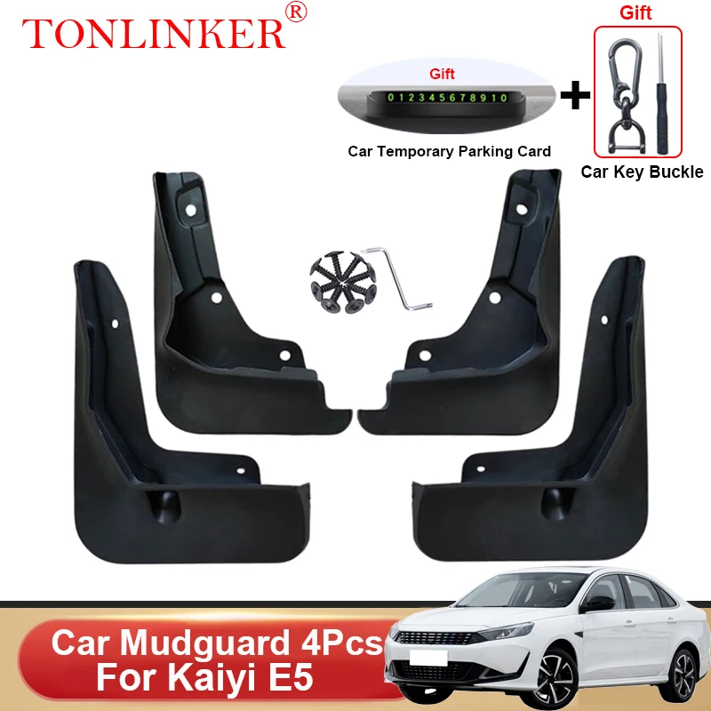 TONLINKER Car Mudguard For Kaiyi E5 Sedan 2023- Mudguards Splash Guards Front Rear Fender Mudflaps Accessories