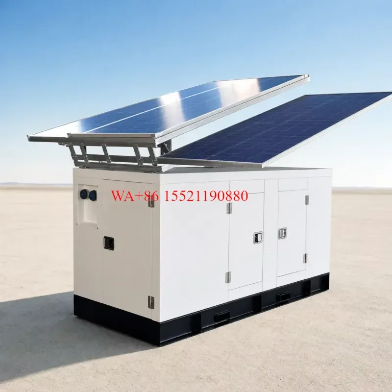 WMWMNU for LINGGE Solar Diesel Hybrid System Trailer Mounted Power Generator with Solar Battery