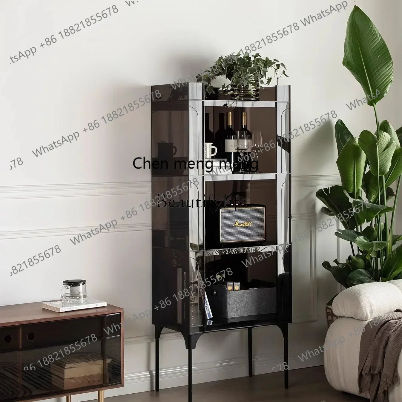

New Arrivals Light luxury shelf acrylic living room home storage display cabinet modernss 7304