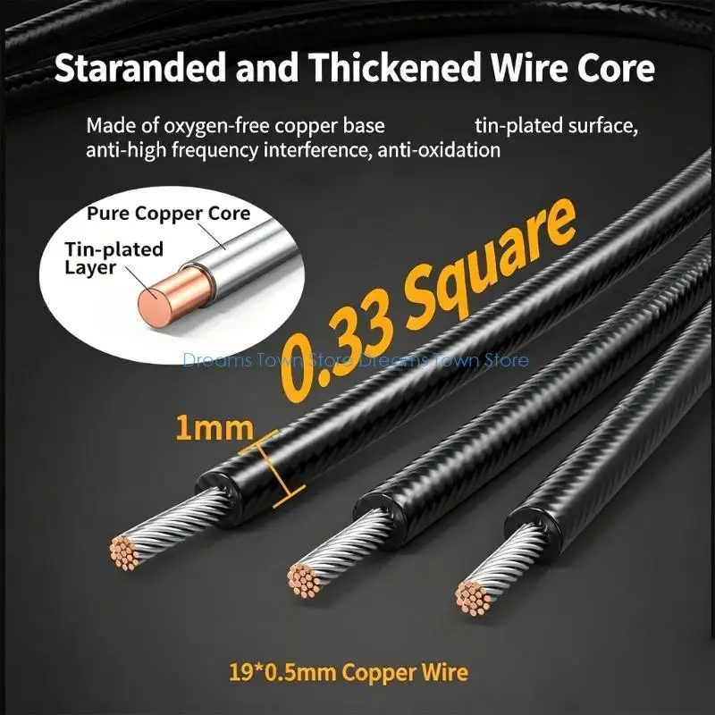 HX6A Single Head DB9pin/DB15P/DB25P Wire With Numbered Insulation Tube 50cm Length Gold Contact Pin Stable Transmission