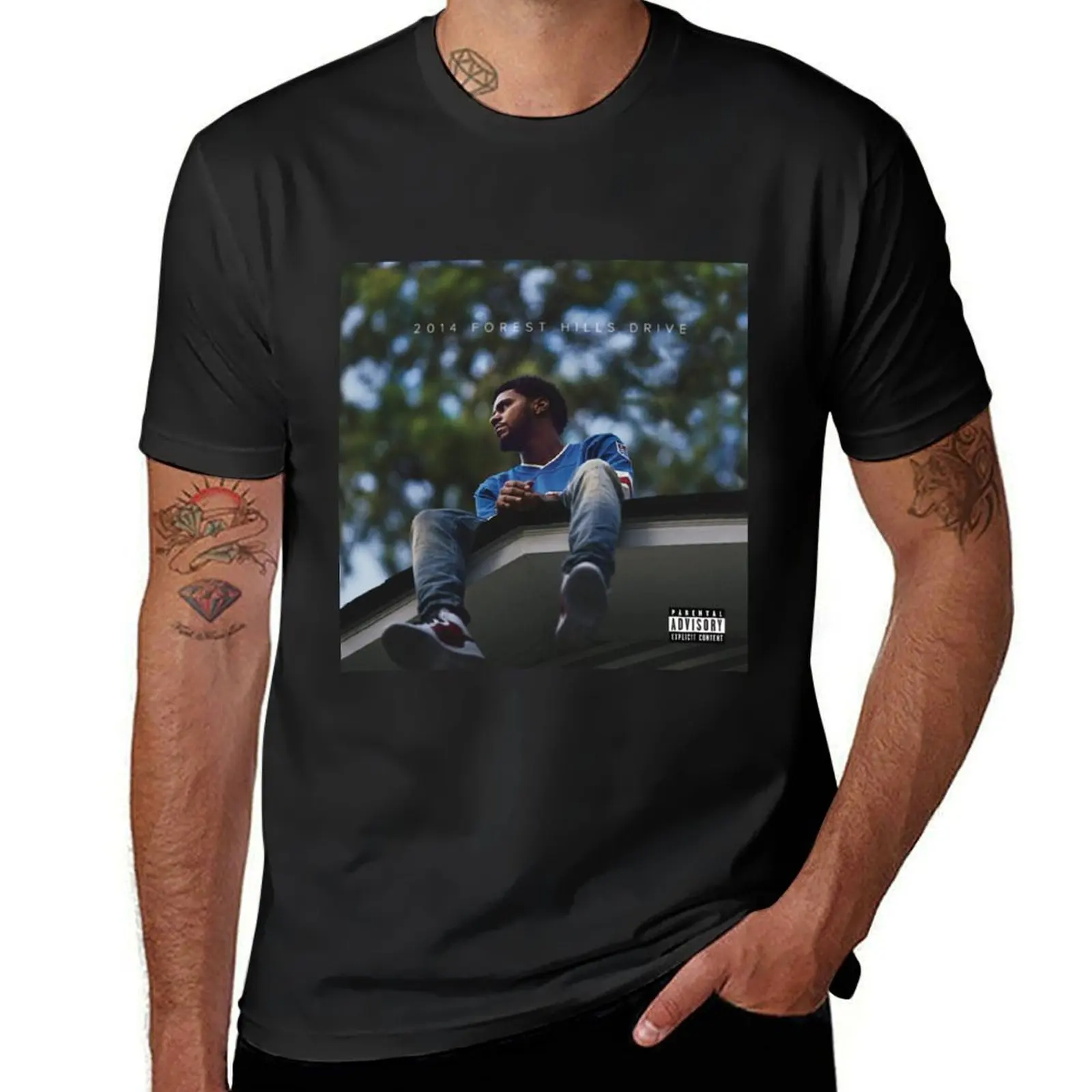 

J Cole 2014 forest hills drive T-Shirt animal prinfor boys aesthetic clothes quick drying T-shirt men