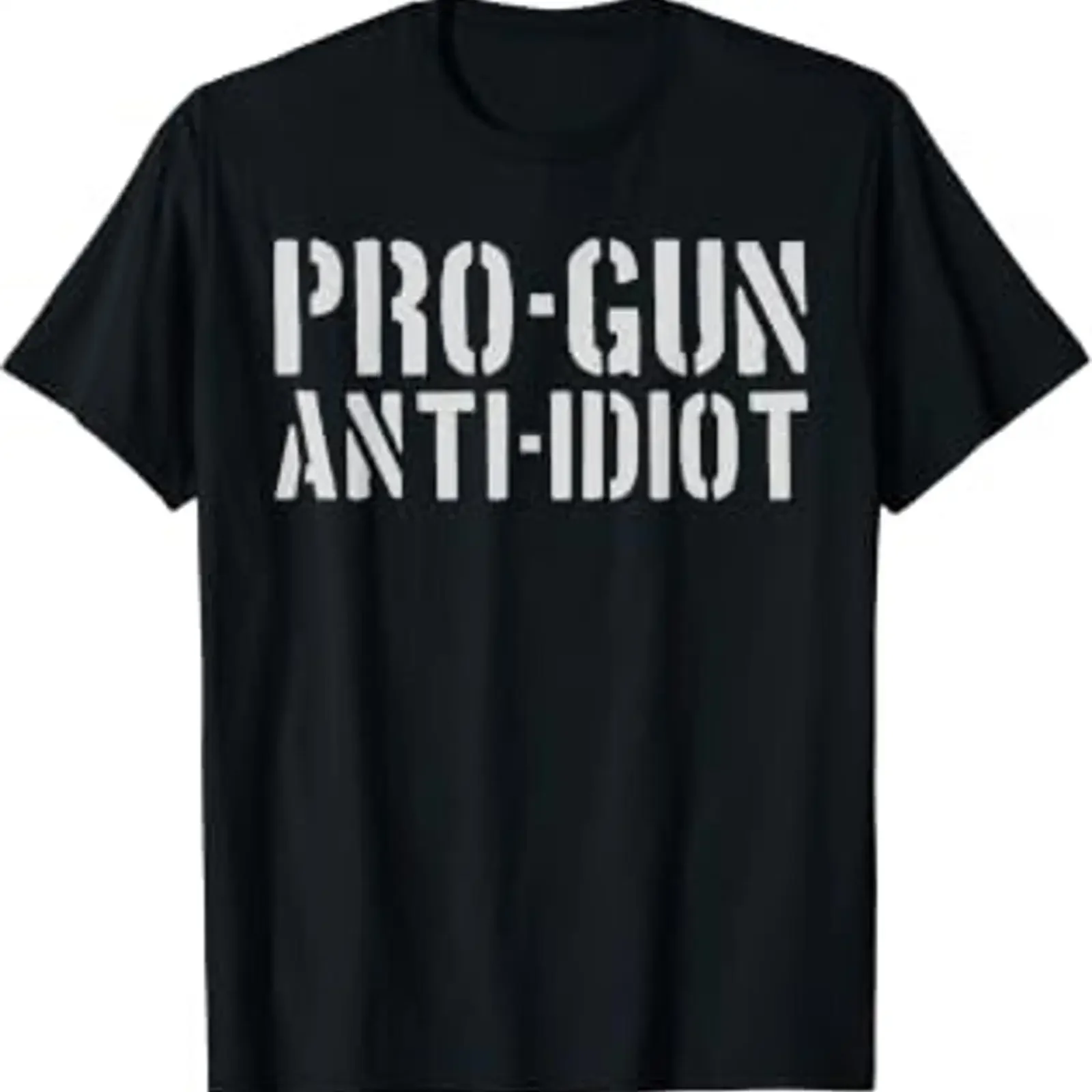 Pro Gun Anti Idiot T Shirt vintage Washed Slightly Breathable Casual fashion Stylish homme Versatile streetwear Unisex graphic