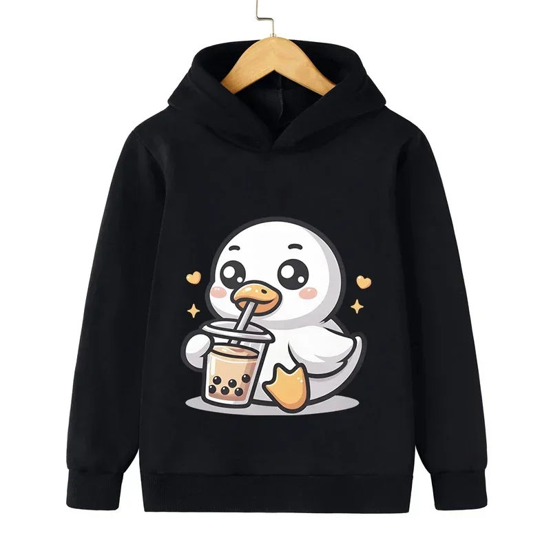 

Kids Sweatshirt Duck Bobo Tea Graphic Lovely Hoodies Boys Girls Pullover Clothes Cartoon Animal Style Hoody Child Y2K Sudaderas