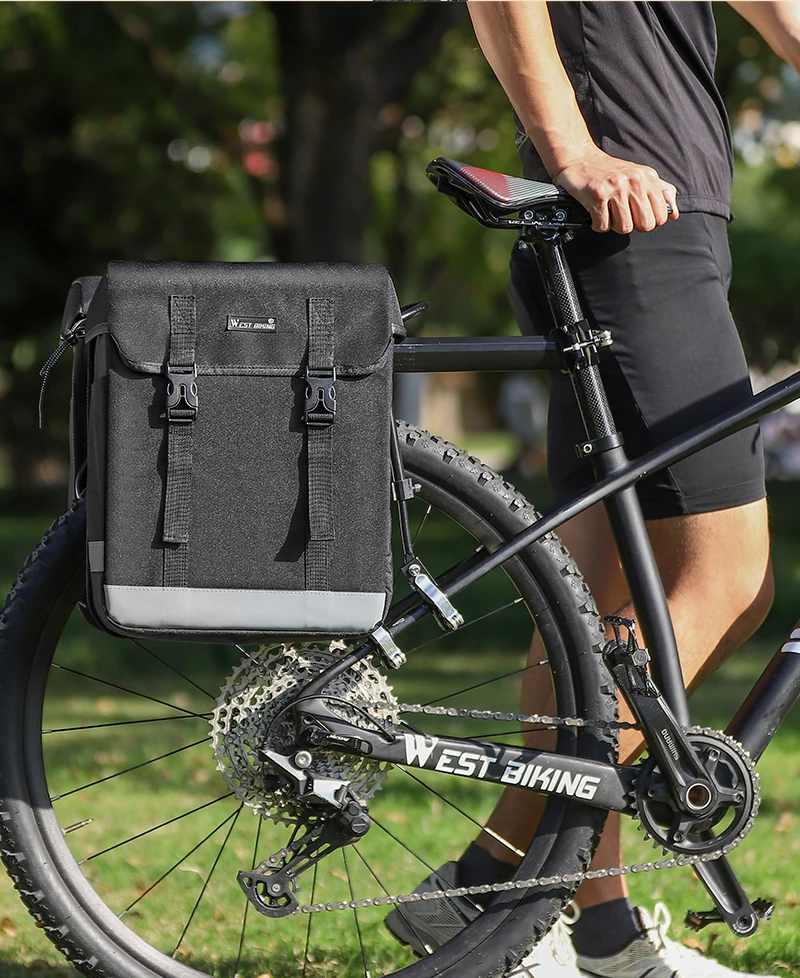 WEST BIKING 33L Große Fahrradtasche Doppelseitige Gepäckträgertasche MTB Rennrad Reisetasche Fahrradgepäckträger-Packtasche – Detail 10