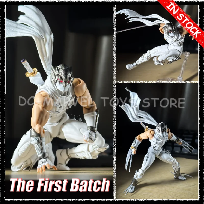 En stock: Figura de acción de Ryu Hayabusa de la primera serie de AC Factory, versión blanca, de Kaiyodo Revoltech Amazing Yamaguchi.