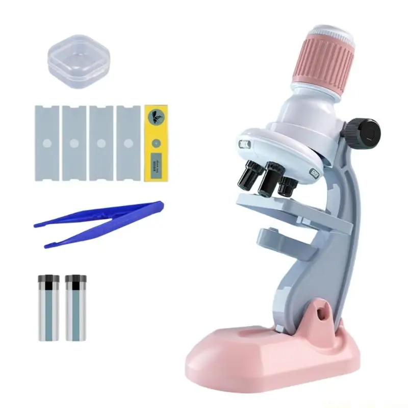 A2BE Beginner Friendly Children Microscope 1200X Zoom Plastic Educational Learning Instrument
