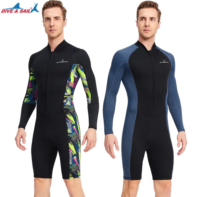 

Diving suit men's one-piece long sleeved sunscreen diving suit 1.5mm