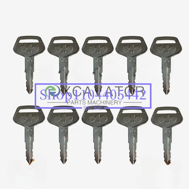 Equipment 787 Set of 10 Key Set of 10 for Heavy Excavator Dozer Loader Backhoe Starter