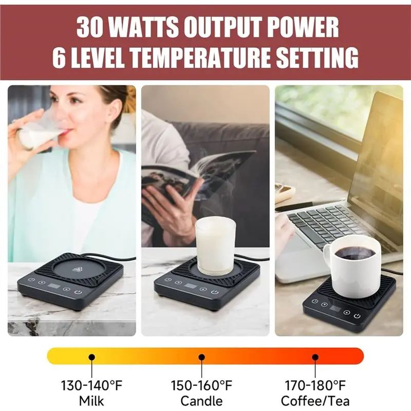 ABMR-European Plug EU Plug, 1 Pc Intelligent Electric Coffee Cup Heater, Temperature Adjustable