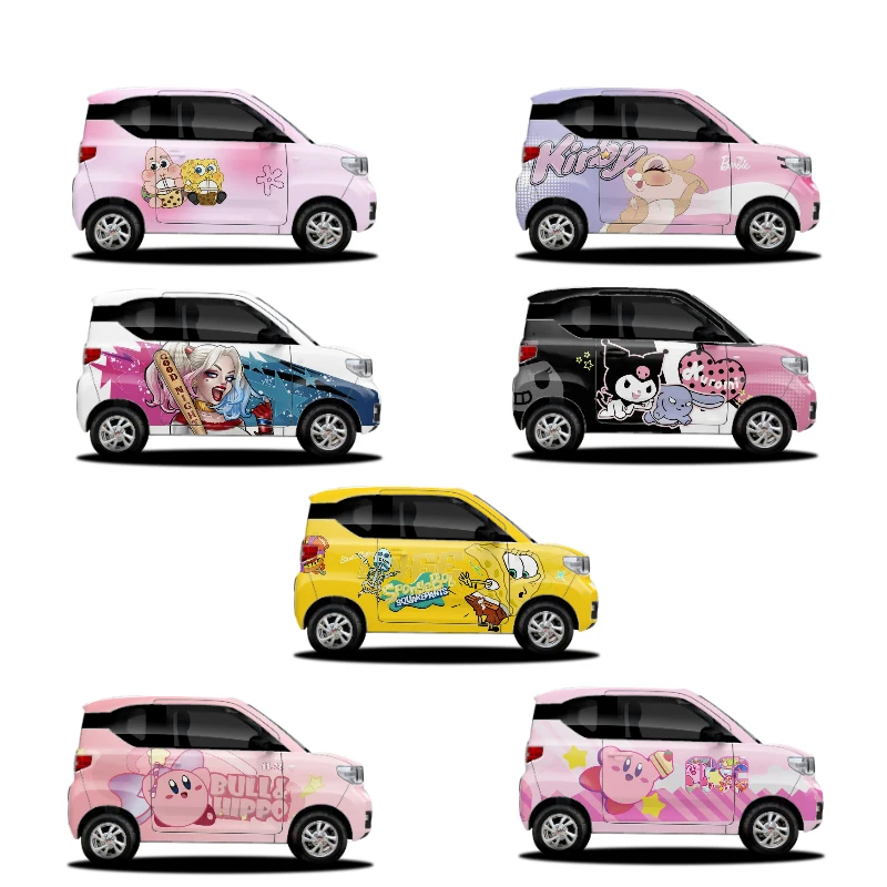 

Индивидуальная глянцевая виниловая пленка 1.52*18м с рисунком в стиле мультфильма, розовая, для автомобиля, с персонализированным дизайном, водонепроницаемая, из ПВХ, для оклейки авто