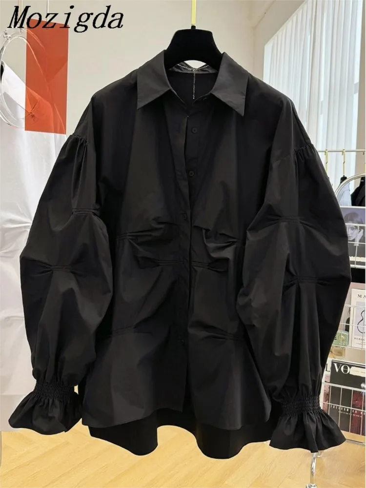 

Spring puff sleeve chic shirt women korean loose turn down blouse women ladies shirt tops blusa feminina