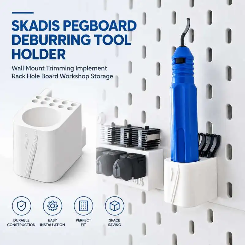 Skadis Pegboard Deburring Implement Holder Wall Mount Trimming Tool Rack Hole Board Workshop Storage
