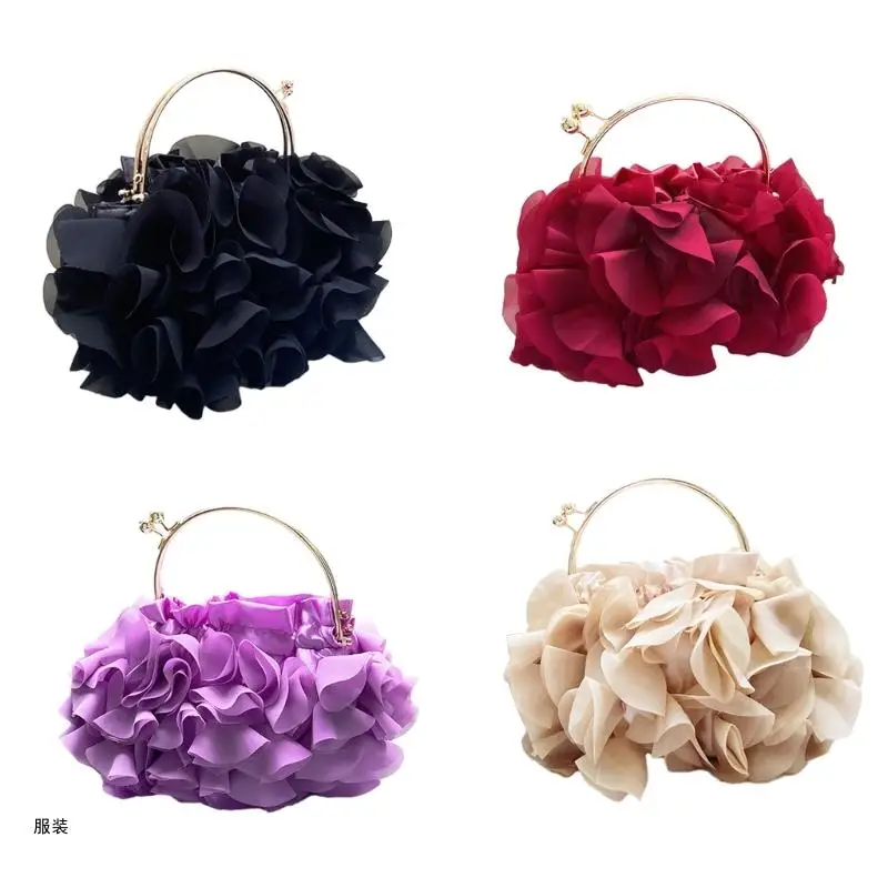 

D0UD Lady Purse for Women Evening Bag Crossbody Shoulder Bag Elegant Flower Handbags