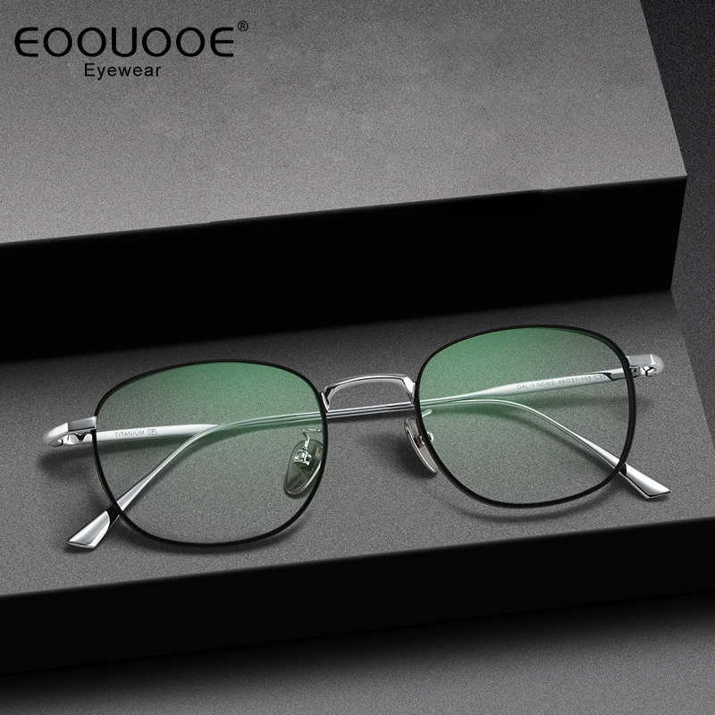 Men Women Prue Titanium Eyeglasses Good Quality Glasses Frame Oval New Design Myopia Optics Lens Prescription Anti Reflective