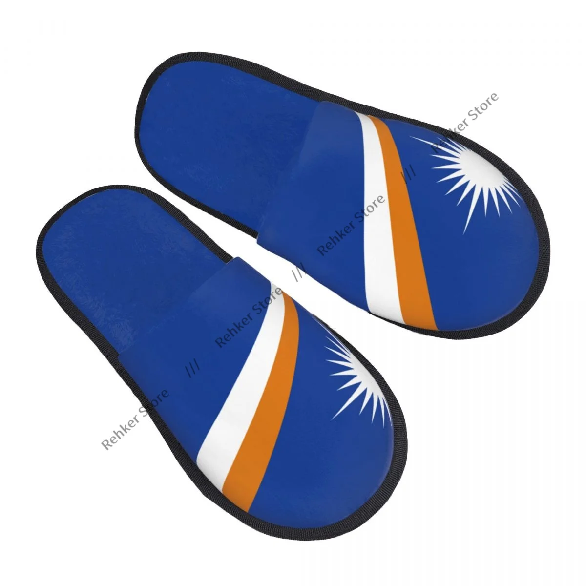 Home Slippers Indoor Bedroom Slipper Flag Of The Marshall Islands Flip Flops Autumn Winter Furry Plush Shoes