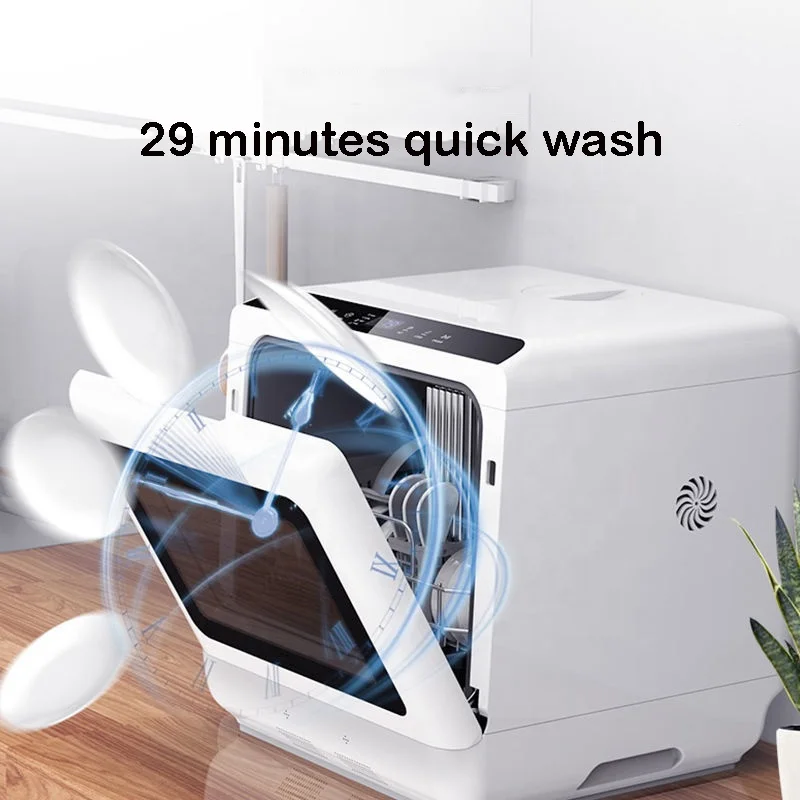 Mini dishwasher machine high temperature washing hot air drying table top dishwasher for home