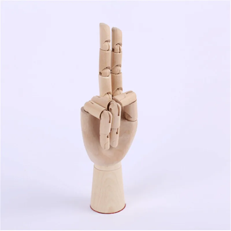 

Wooden Hand Model Sketching Drawing Jointed Movable Fingers Mannequin