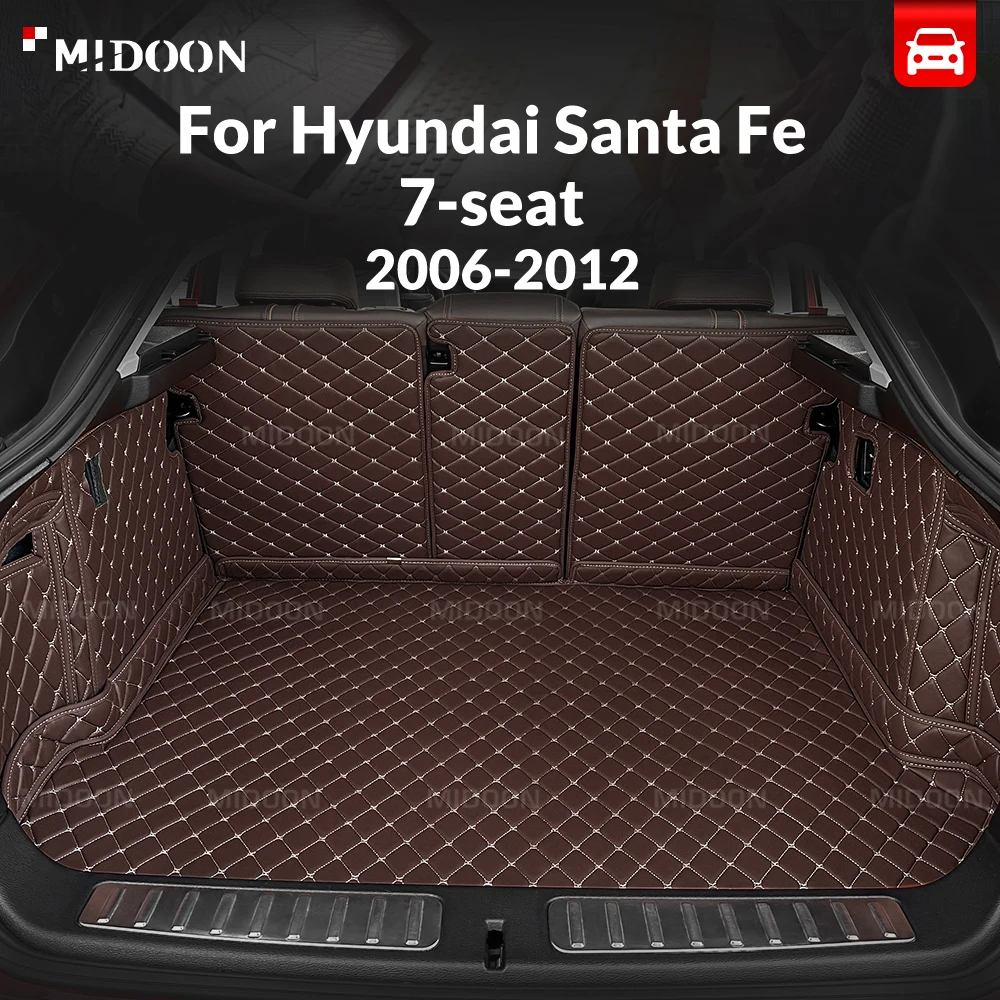 

Автомобильный коврик в багажник с полным покрытием для Hyundai Santa Fe 7-местный 2006-2012, защита от загрязнений, вкладыш в багажник, аксессуары для интерьера
