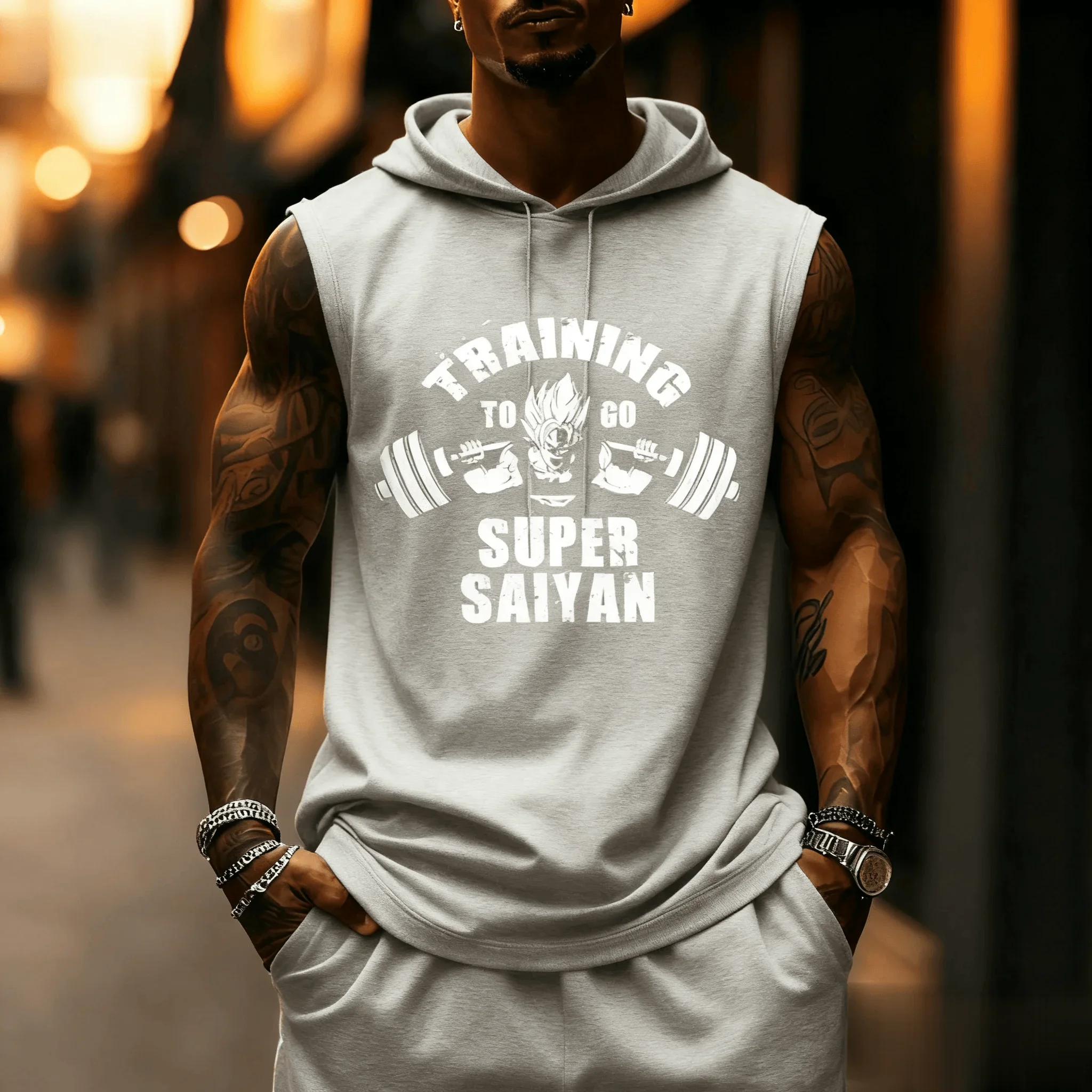 Dragon Ball Z Training Men Tank Top Sleeveless Hoodie Muscle Shirt Gym Vest Streetwear Anime Graphic Tee New Summer Fitness Wear