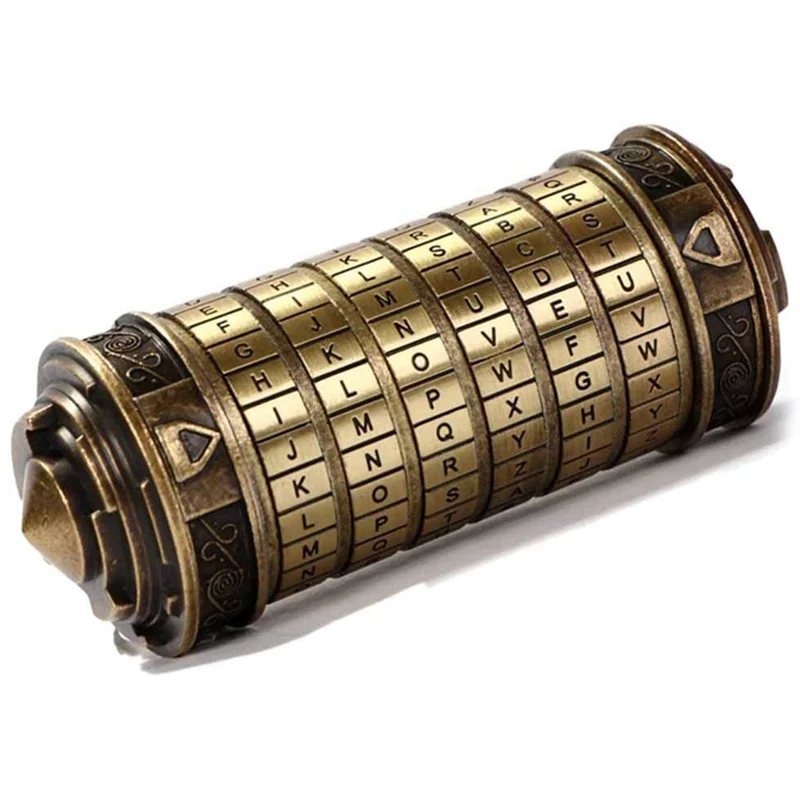 N82R Da Vinci Code Mini Lock Puzzle Box With Compartment Anniversary Code Lock As Gift For Boy And Girl As Shown