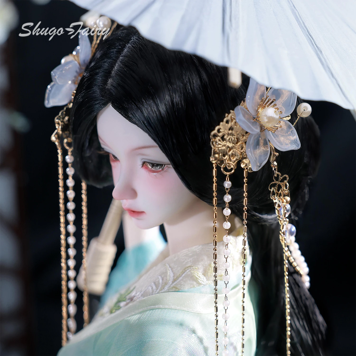 Bjd Doll 1/3 Winter D LLS69 SD Chinese Female Scholar Emerald Elf Fullset Art Figure Shugafairy Fullset Clothes Action Figure