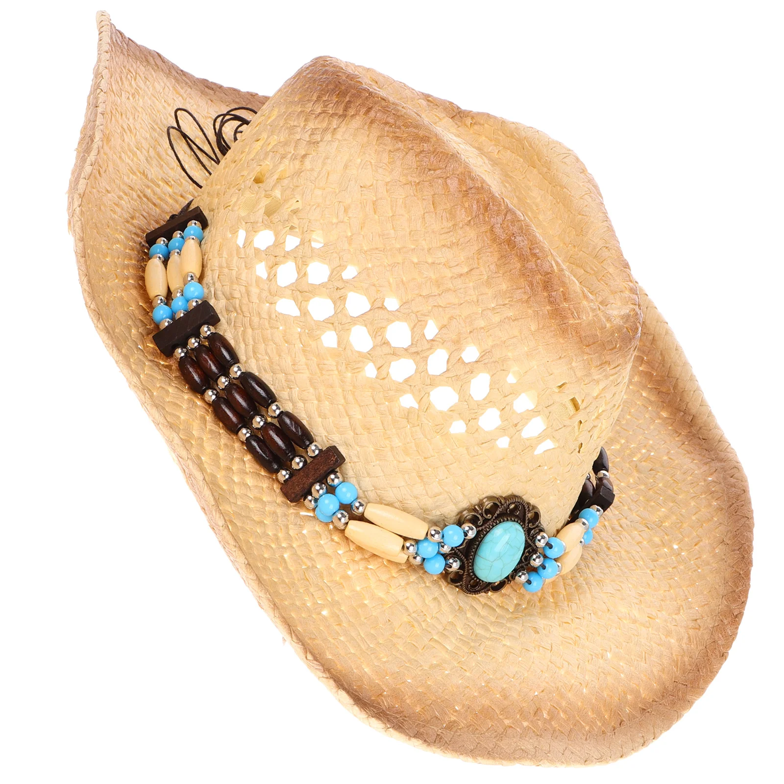 

Western Cowboy Straw Hat for Men Women Trucker Oversized Beach Cowgirl Sun Protection Straw Lightweight Outdoor Travel Summer