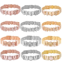New Arrived Adjustable Stainless Steel Mesh Bracelet Shiny Crystal Bead Charms Fine Bracelet European Woman Watch Accessories
