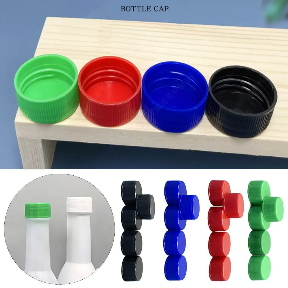 20pcs Circular Plastic Bottle Cap Reusable Multi-purpose Drinking Bottle Cap with Gasket 28mm Screw Bottle Cap