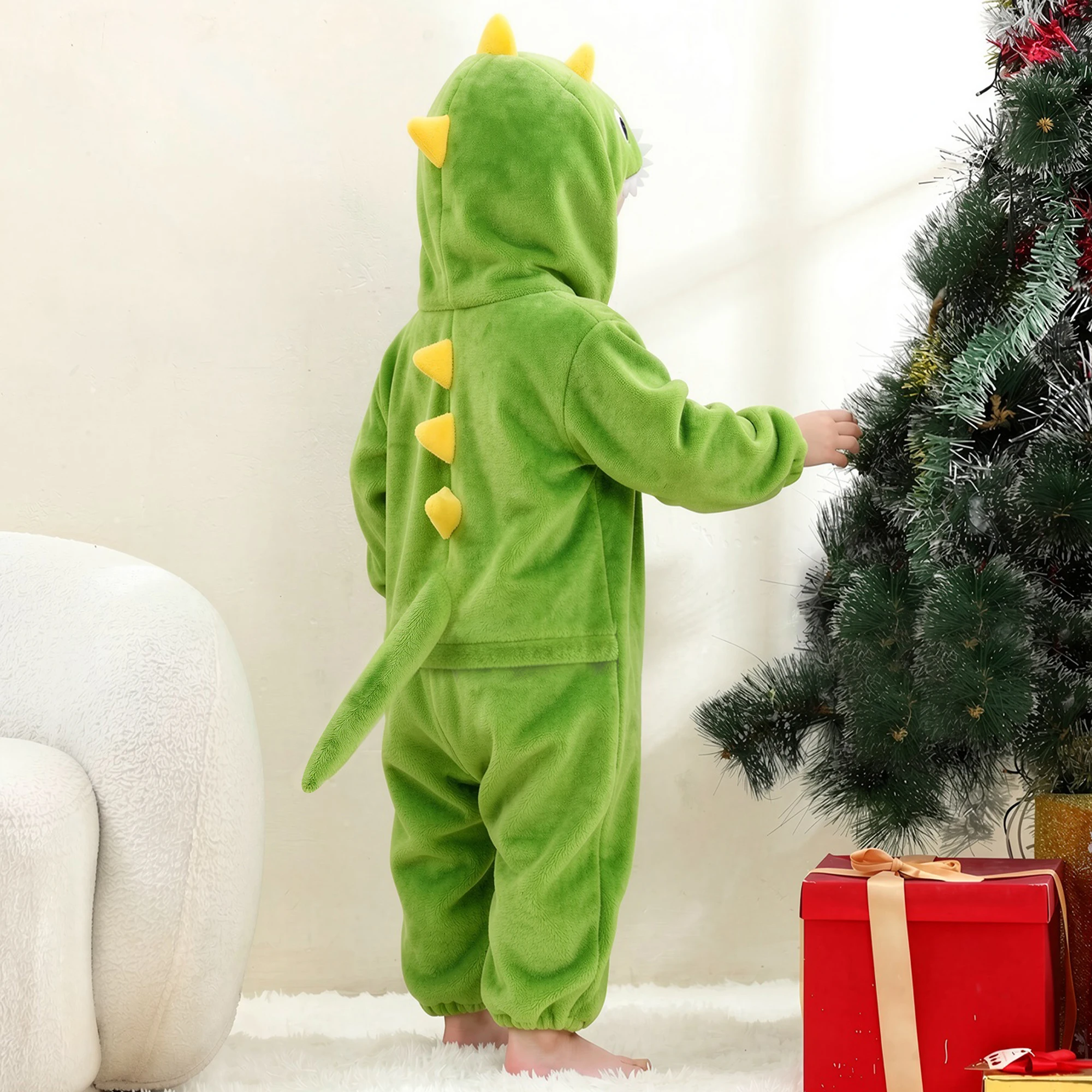 MICHLEY Löwen-Kinder-Schlafsack, Flanell-Decke, Schlafanzug 3-12 Jahre, Kapuzenpyjama, Kostümkleidung, Jumpsuit für Jungen und Mädchen – Detail 6