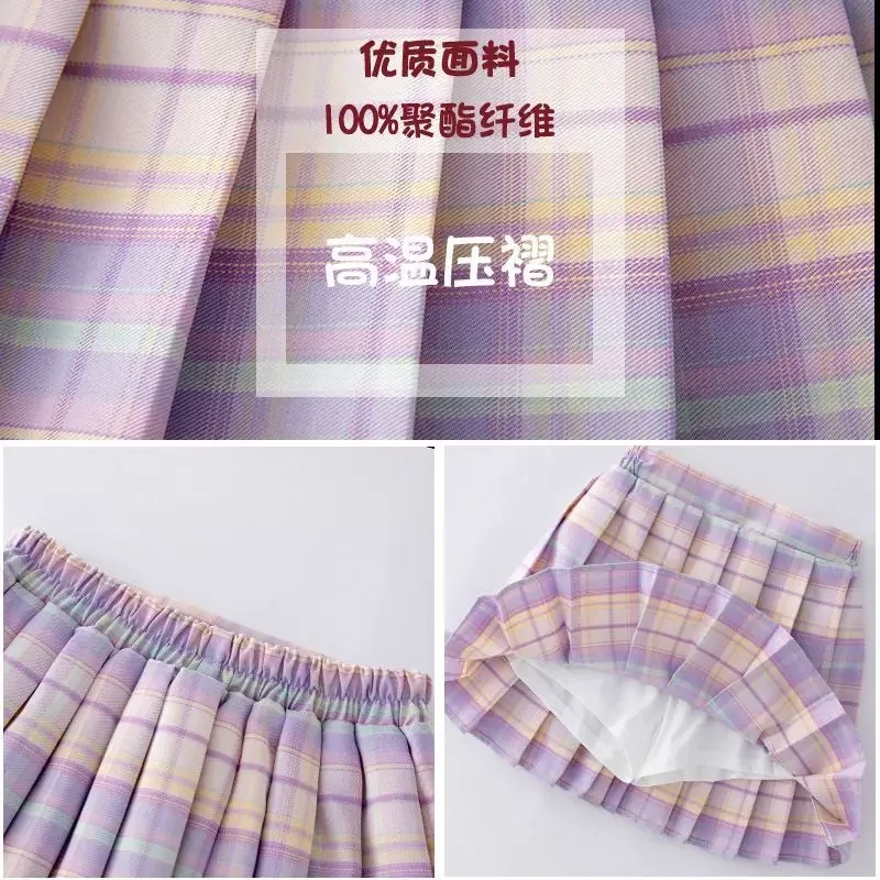 2PCS Kids Baby Girl Clothes Set shorts Top+ Flowers JK Skirt Summer plaid Of Design Outfits For Child Girl 4-14Years 5
