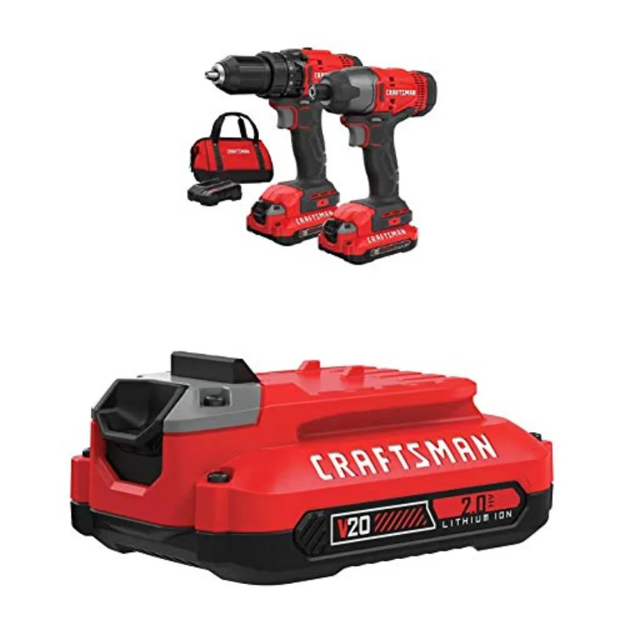 

V20 Cordless Drill Combo Kit 2 Tool with EXTRA Lithium Ion Battery 2.0-Amp Hour CMCK200C2 and CMCB202